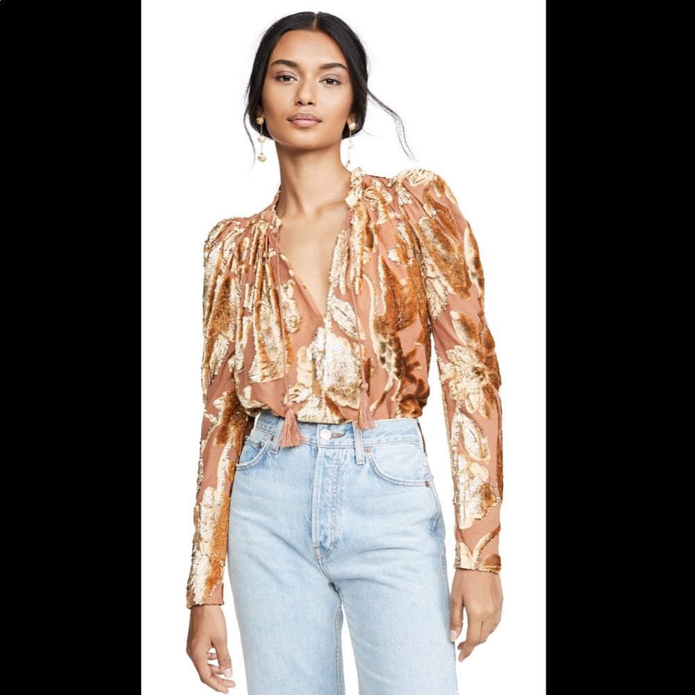 Ulla Johnson rose gold Camilla blouse - Picture 1 of 12